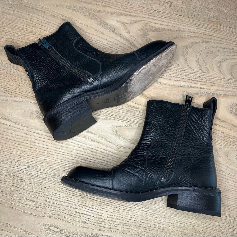 Zadig & Voltaire Empress Clous Round Toe Leather Black Studded Boots Size 37 - Picture 8 of 10